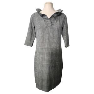 Wall Streeter Jersey Ruffneck Dress by Gretchen Scott Designs Plaid Ruffle Small